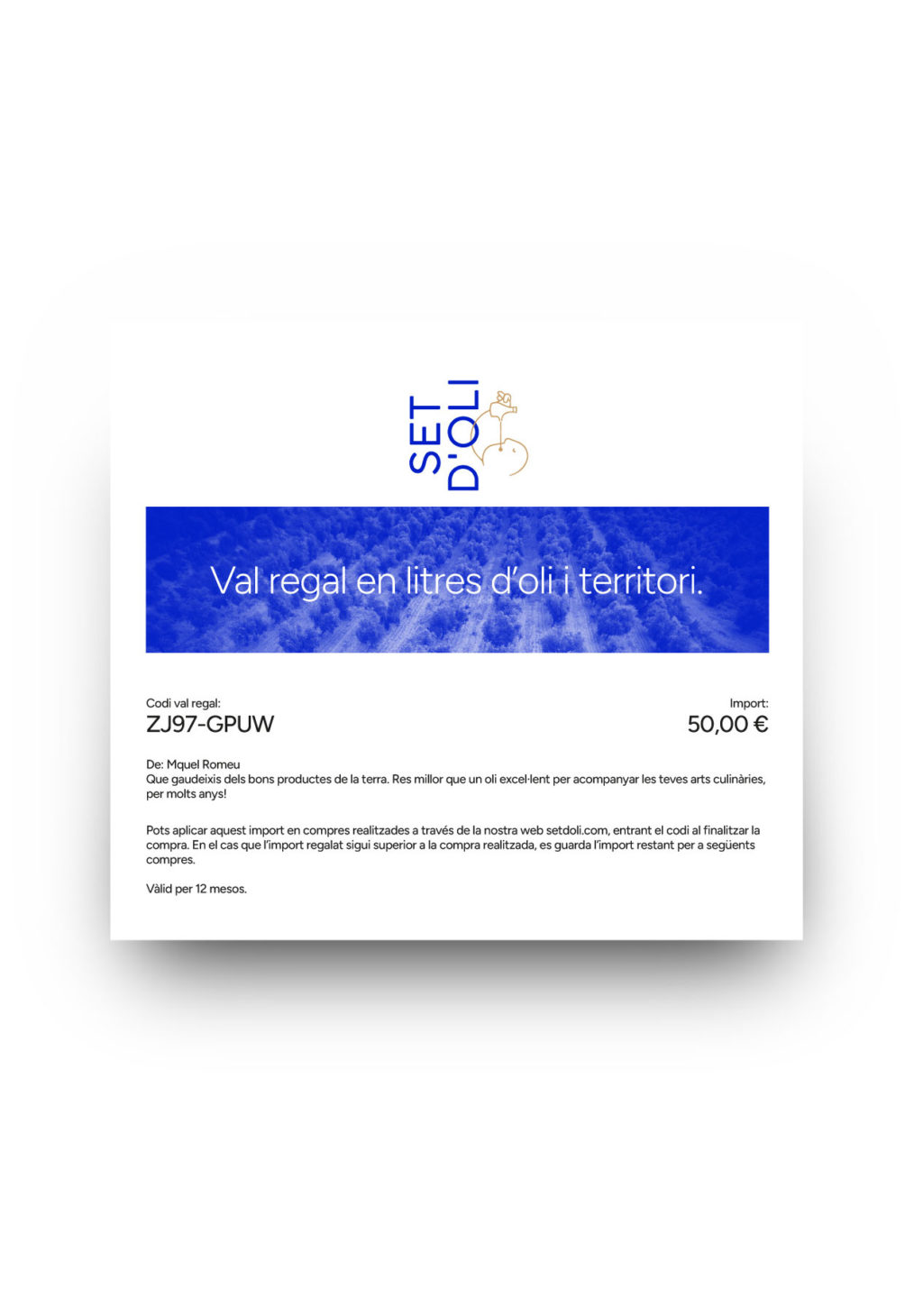 Cheque regalo digital - Set d'Oli